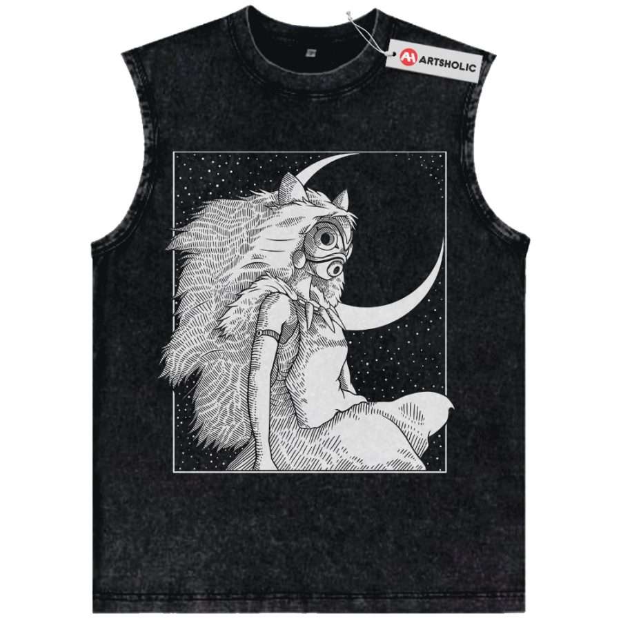 Alternative view of Princess Mononoke Tank Top, Studio Ghibli Tank Top, Anime Tank Top, Vintage Tank Top