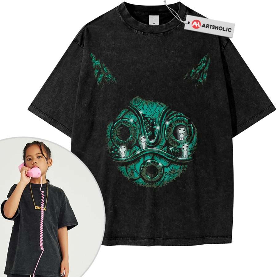 Alternative view of Princess Mononoke Tee For Kids, Studio Ghibli Tee For Kids, Anime Tee For Kids, Vintage Tee For Kids
