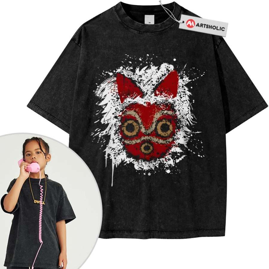Alternative view of Princess Mononoke Tee For Kids, Studio Ghibli Tee For Kids, Anime Tee For Kids, Vintage Tee For Kids