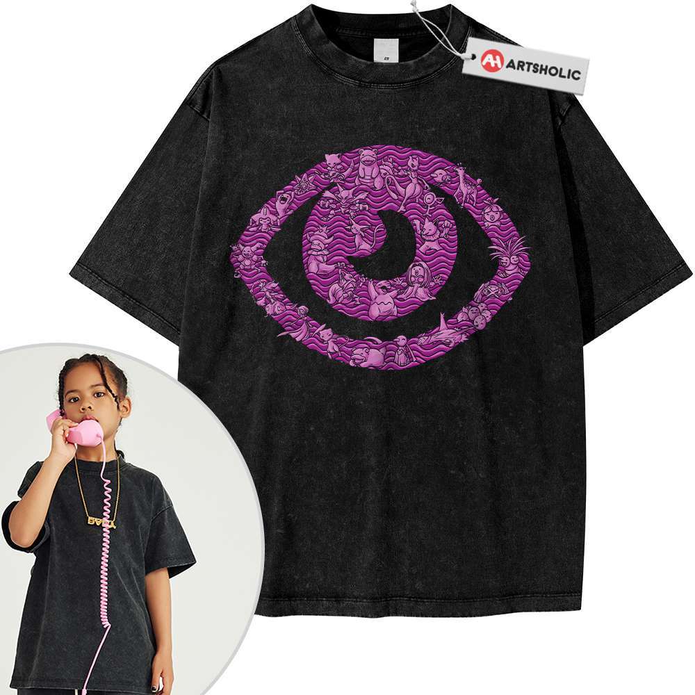Psychic-Type Pokemon Shirt For Kids, Anime Shirt For Kids, Vintage Tee For Kids