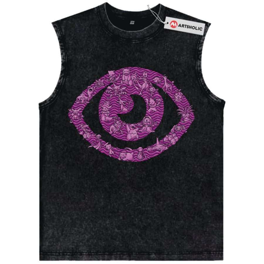 Alternative view of Psychic-Type Pokemon Tank Top, Anime Tank Top, Vintage Tank Top