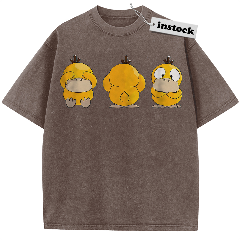Psyduck Shirt, Pokemon Shirt, PKM Shirt, No Talk No Hear No See Shirt, Anime Shirt, Vintage Tee