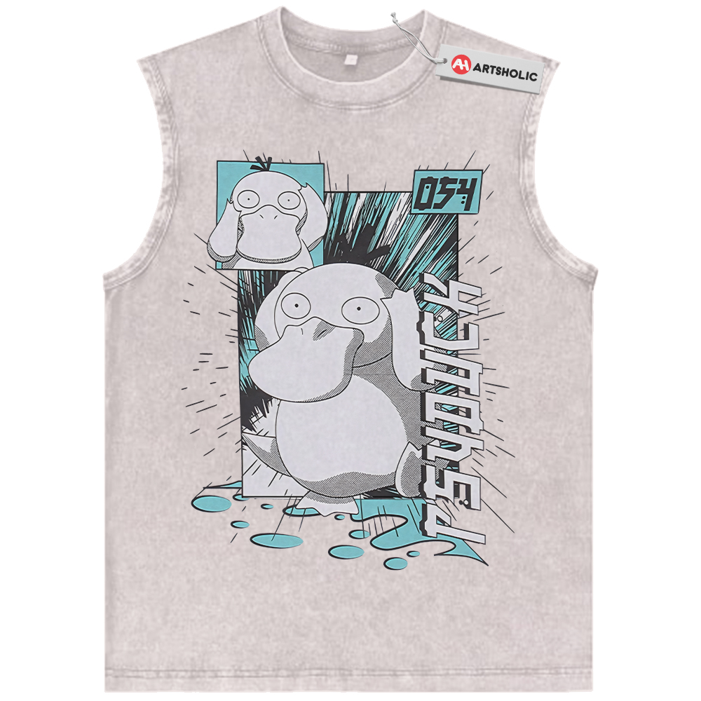 Alternative view of Psyduck Tank Top, Anime Tank Top, Vintage Tank Top