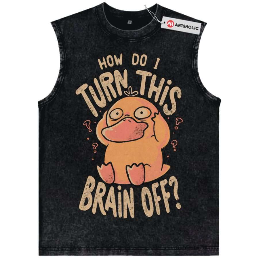 Alternative view of Psyduck Tank Top, Pokemon Tank Top, PKM Tank Top, Anime Tank Top, Vintage Tank Top