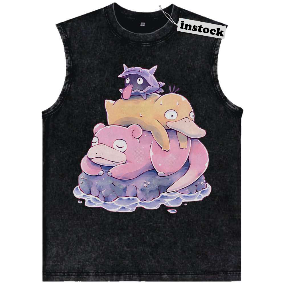 Psyduck Tank Top, Slowpoke Tank Top, Shellder Tank Top, Pokemon Tank Top, Anime Tank Top, Vintage Tank Top