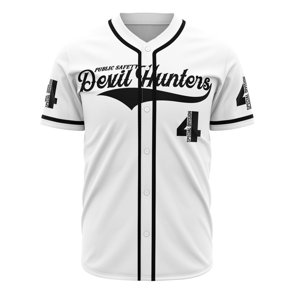 Alternative view of Public Safety Devil Hunters Chainsaw Man Custom Baseball Jersey - Otaku Hall