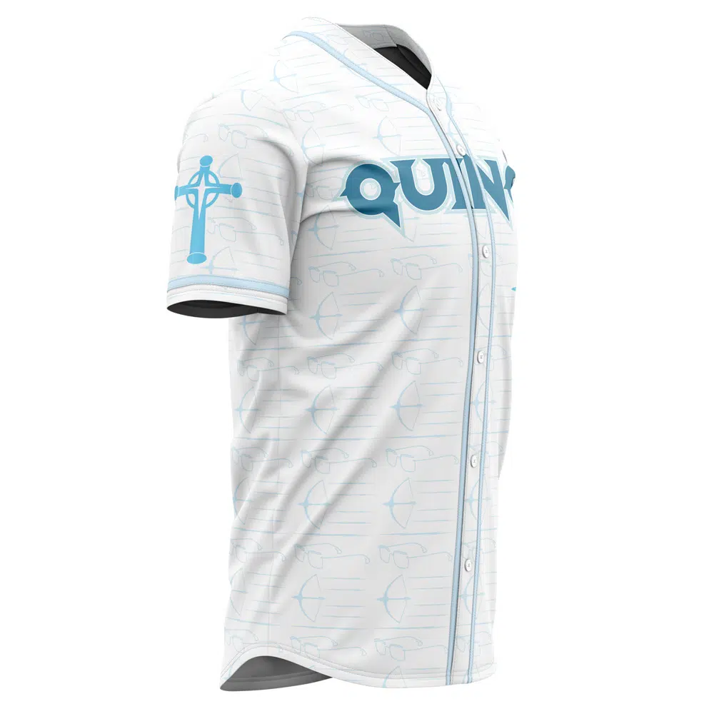 Alternative view of Quincy Ishida Bleach Custom Baseball Jersey - Otaku Hall