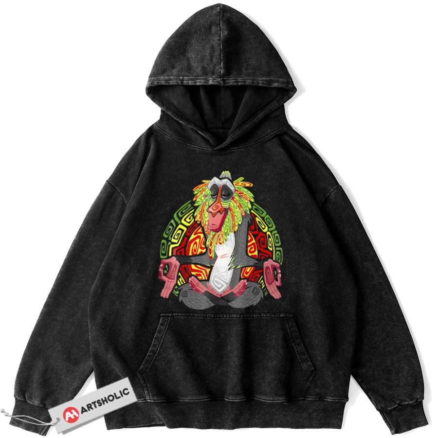 Alternative view of Rafiki Hoodie, The Lion King Hoodie, Animated Hoodie, Vintage Hoodie
