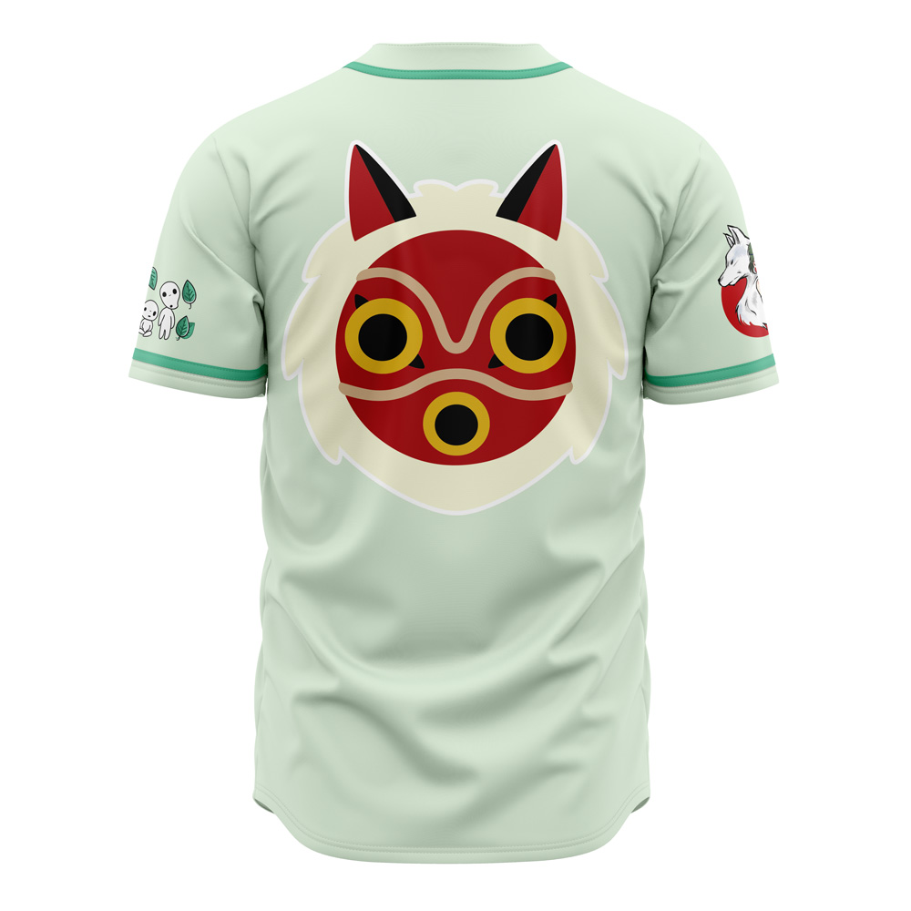 Alternative view of Raging Princess Mononoke Studio Ghibli Custom Baseball Jersey - Otaku Hall