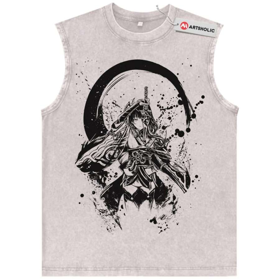 Alternative view of Raiden Shogun Tank Top, Genshin Impact Tank Top, Game Tank Top, Vintage Tank Top