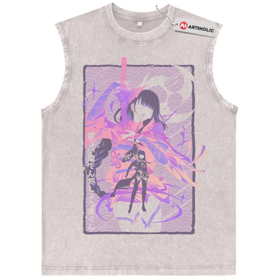 Alternative view of Raiden Shogun Tank Top, Genshin Impact Tank Top, Game Tank Top, Vintage Tank Top