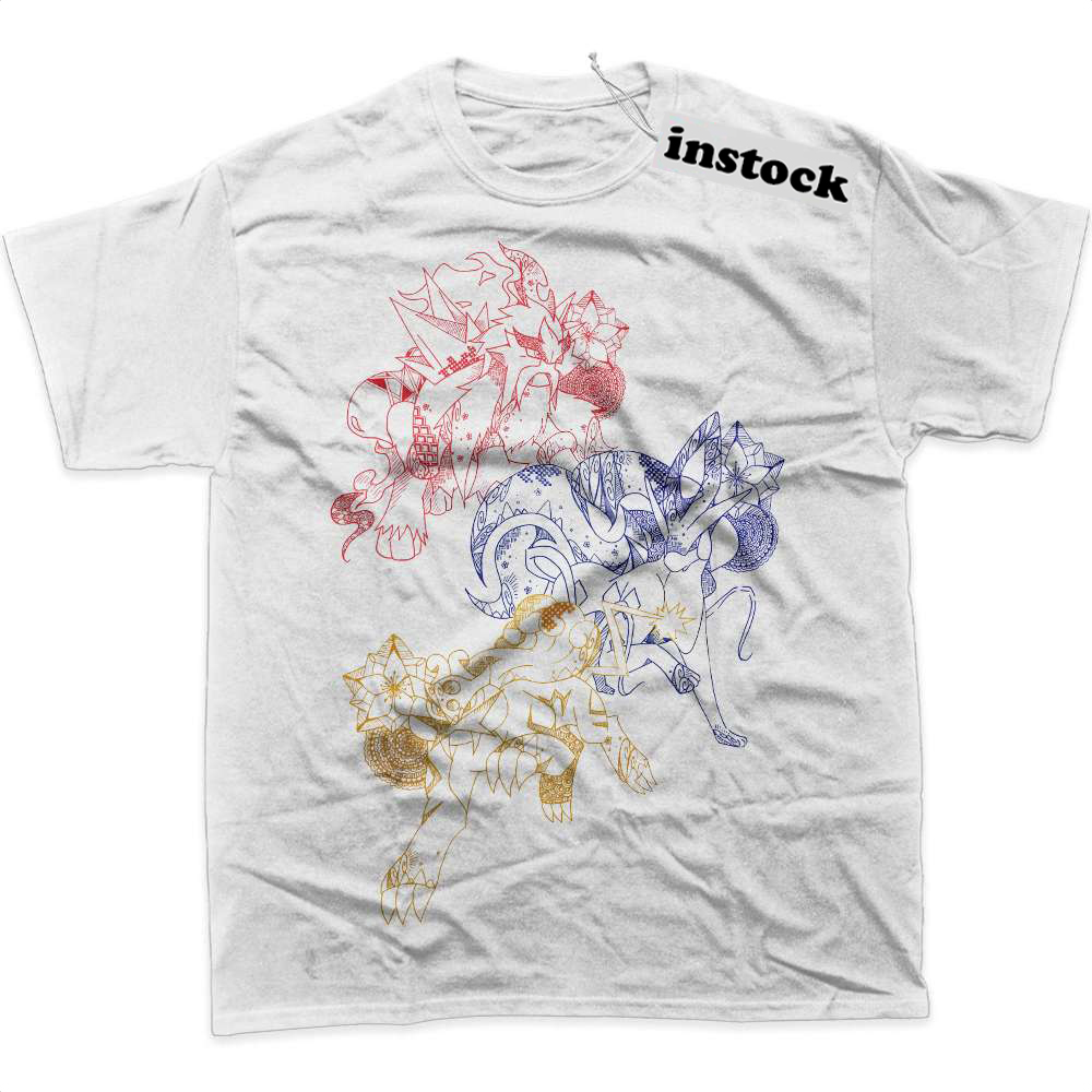 Raikou, Entei, Suicune Shirt, Anime Graphic T-Shirt