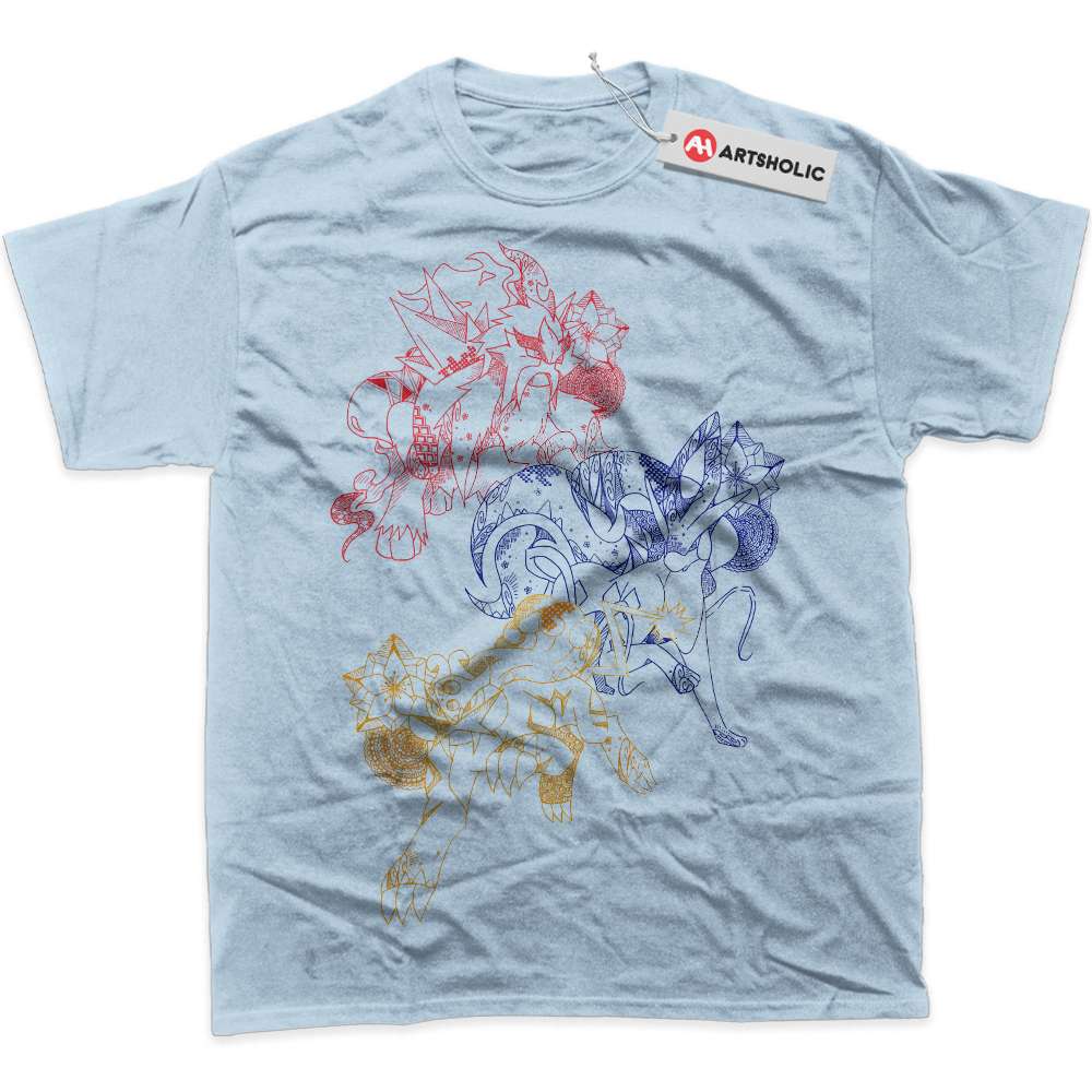 Alternative view of Raikou, Entei, Suicune Shirt, Anime Graphic T-Shirt