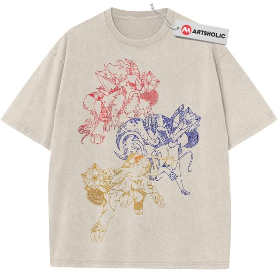 Alternative view of Raikou, Entei, Suicune Shirt,Pokemon shirt, Anime Shirt, Vintage T-Shirt