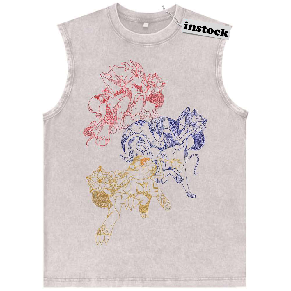 Raikou, Entei, Suicune Tank Top, Pokemon Tank Top, Anime Tank Top, Vintage Tank Top