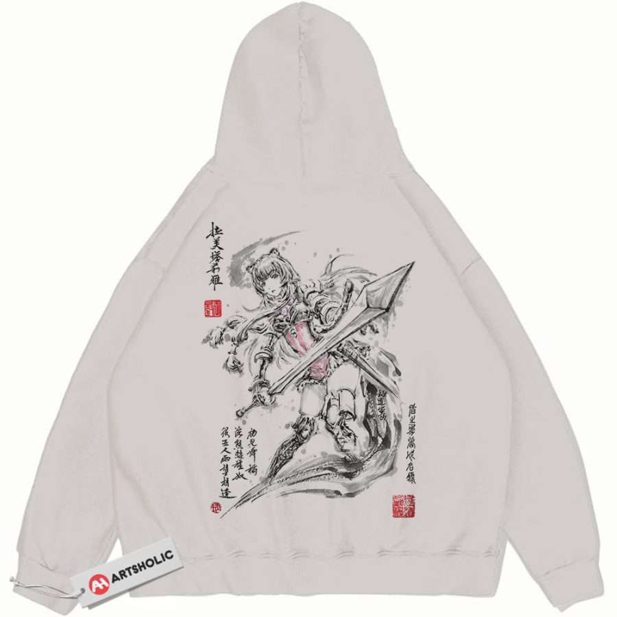 Alternative view of Raphtalia Hoodie, The Rising of The Shield Hero Hoodie, Anime Hoodie, Vintage Hoodie