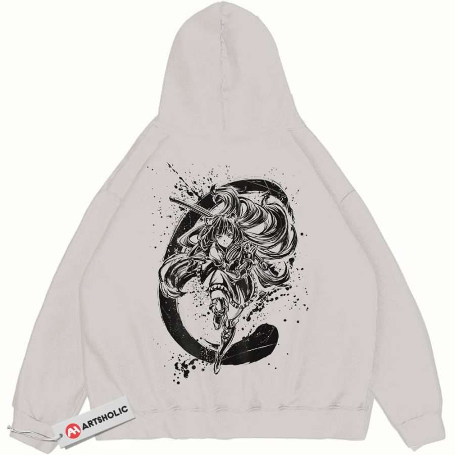 Alternative view of Raphtalia Hoodie, The Rising of the Shield Hero Hoodie, Anime Hoodie, Vintage Hoodie