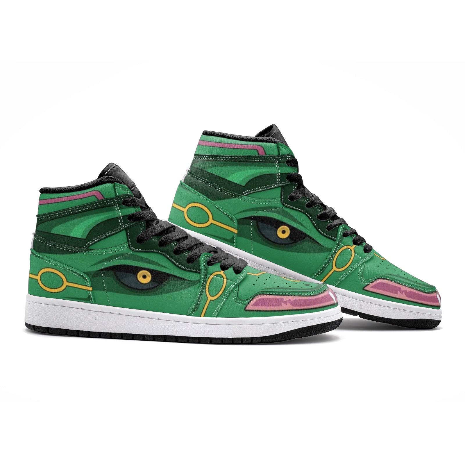 Alternative view of Rayquaza Pokemon V2 Custom Sneaker Mid 1 Basketball Shoes - Otaku Hall