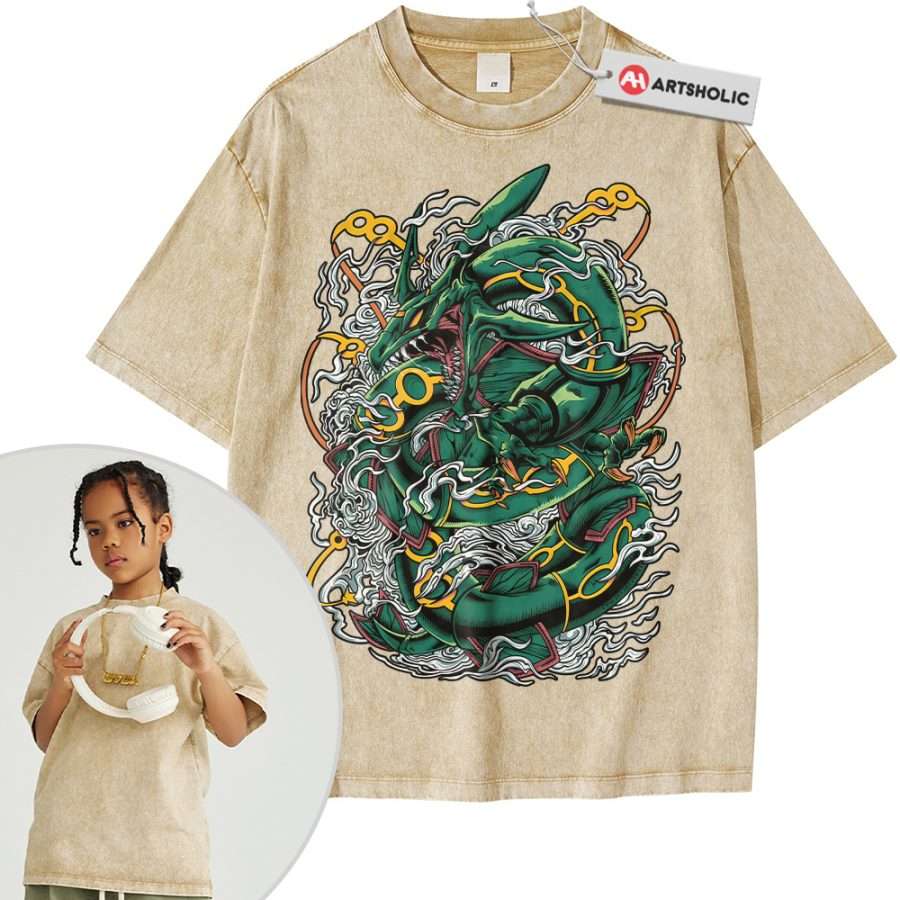 Rayquaza Shirt For Kids, Pokemon Shirt For Kids, Anime Shirt For Kids, Vintage T-Shirt For Kids - Image 12