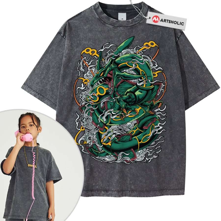 Rayquaza Shirt For Kids, Pokemon Shirt For Kids, Anime Shirt For Kids, Vintage T-Shirt For Kids - Image 11