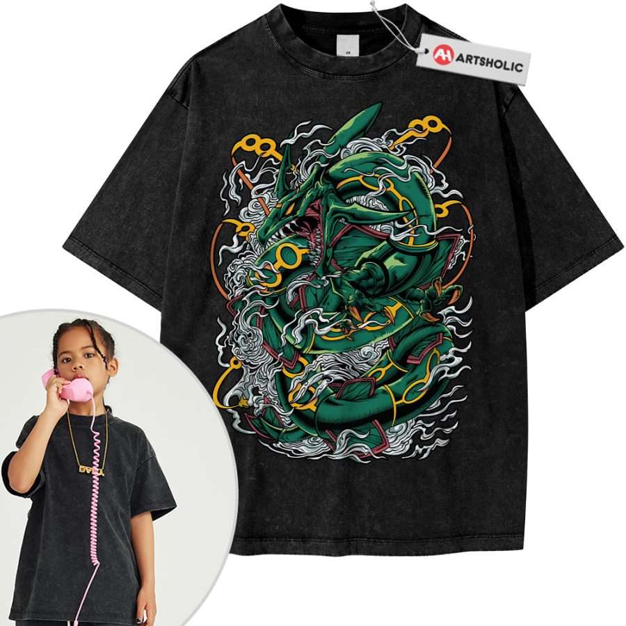 Rayquaza Shirt For Kids, Pokemon Shirt For Kids, Anime Shirt For Kids, Vintage T-Shirt For Kids - Image 7