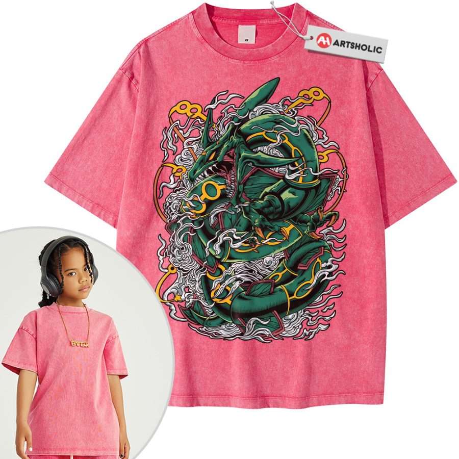 Rayquaza Shirt For Kids, Pokemon Shirt For Kids, Anime Shirt For Kids, Vintage T-Shirt For Kids - Image 10