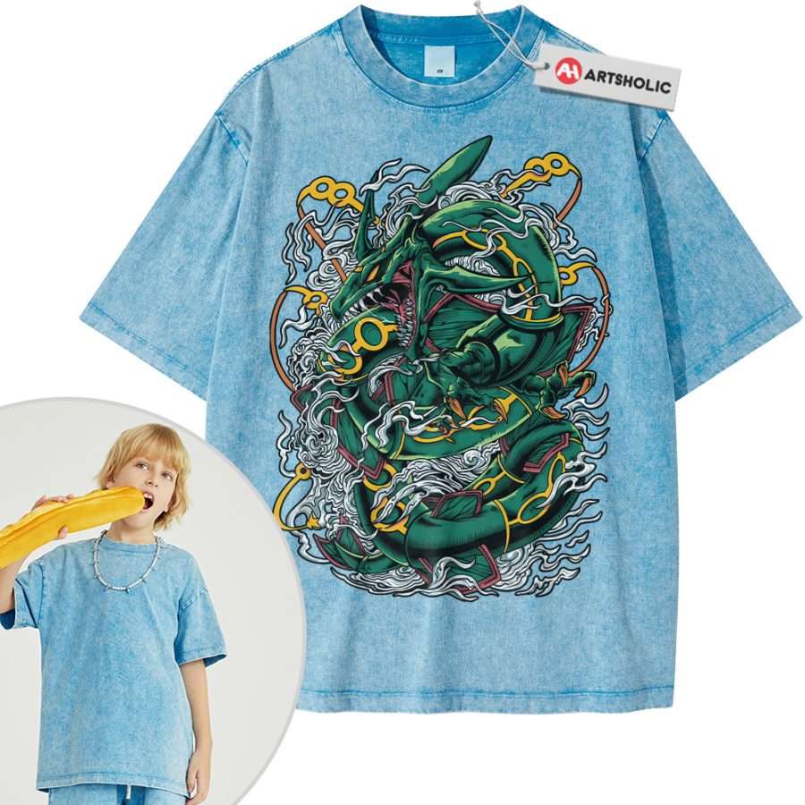 Rayquaza Shirt For Kids, Pokemon Shirt For Kids, Anime Shirt For Kids, Vintage T-Shirt For Kids - Image 8
