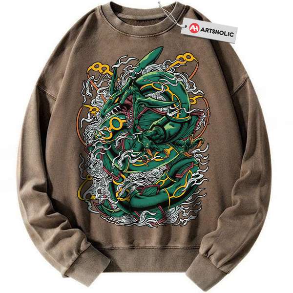 Alternative view of Rayquaza Sweatshirt, Pokemon Sweatshirt, Anime Sweatshirt, Vintage Sweater