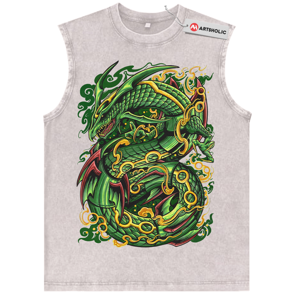 Alternative view of Rayquaza Tank Top, Pokemon Tank Top, Anime Tank Top, Vintage Tank Top