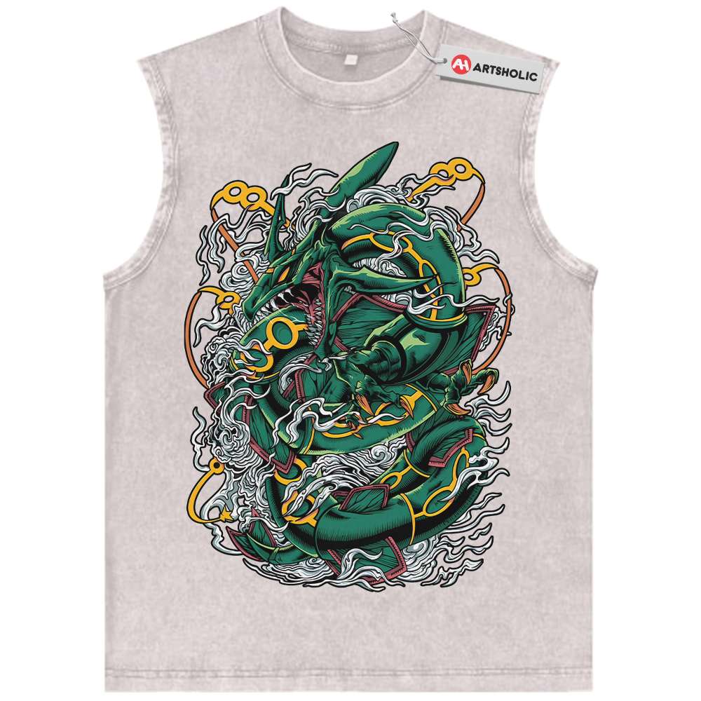 Alternative view of Rayquaza Tank Top, Pokemon Tank Top, Anime Tank Top, Vintage Tank Top