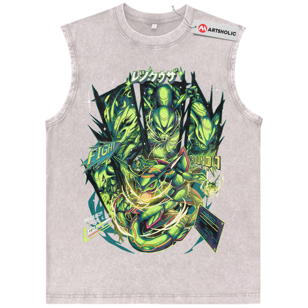 Alternative view of Rayquaza Tank Top, Pokemon Tank Top, Anime Tank Top, Vintage Tank Top