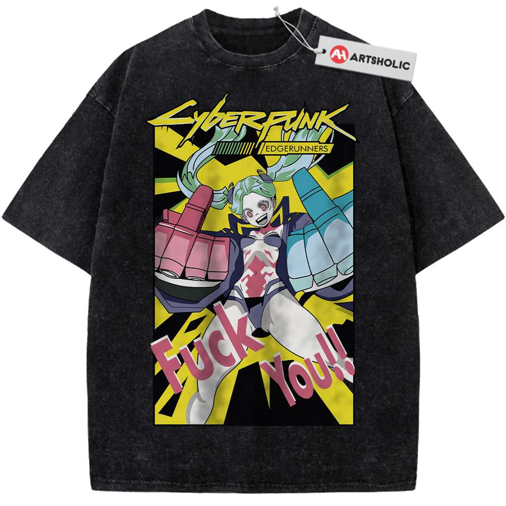 Alternative view of Rebecca Shirt, Cyberpunk: Edgerunners Shirt, Game Shirt, Vintage T-Shirt