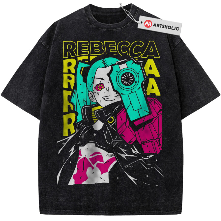 Alternative view of Rebecca Shirt, Cyberpunk: Edgerunners Shirt, Game Shirt, Vintage Tee