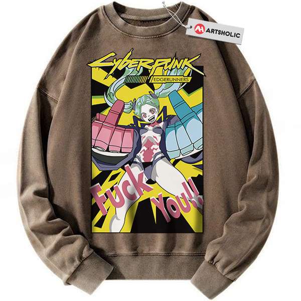Alternative view of Rebecca Sweatshirt, Cyberpunk: Edgerunners Sweatshirt, Game Sweatshirt, Vintage Sweatshirt