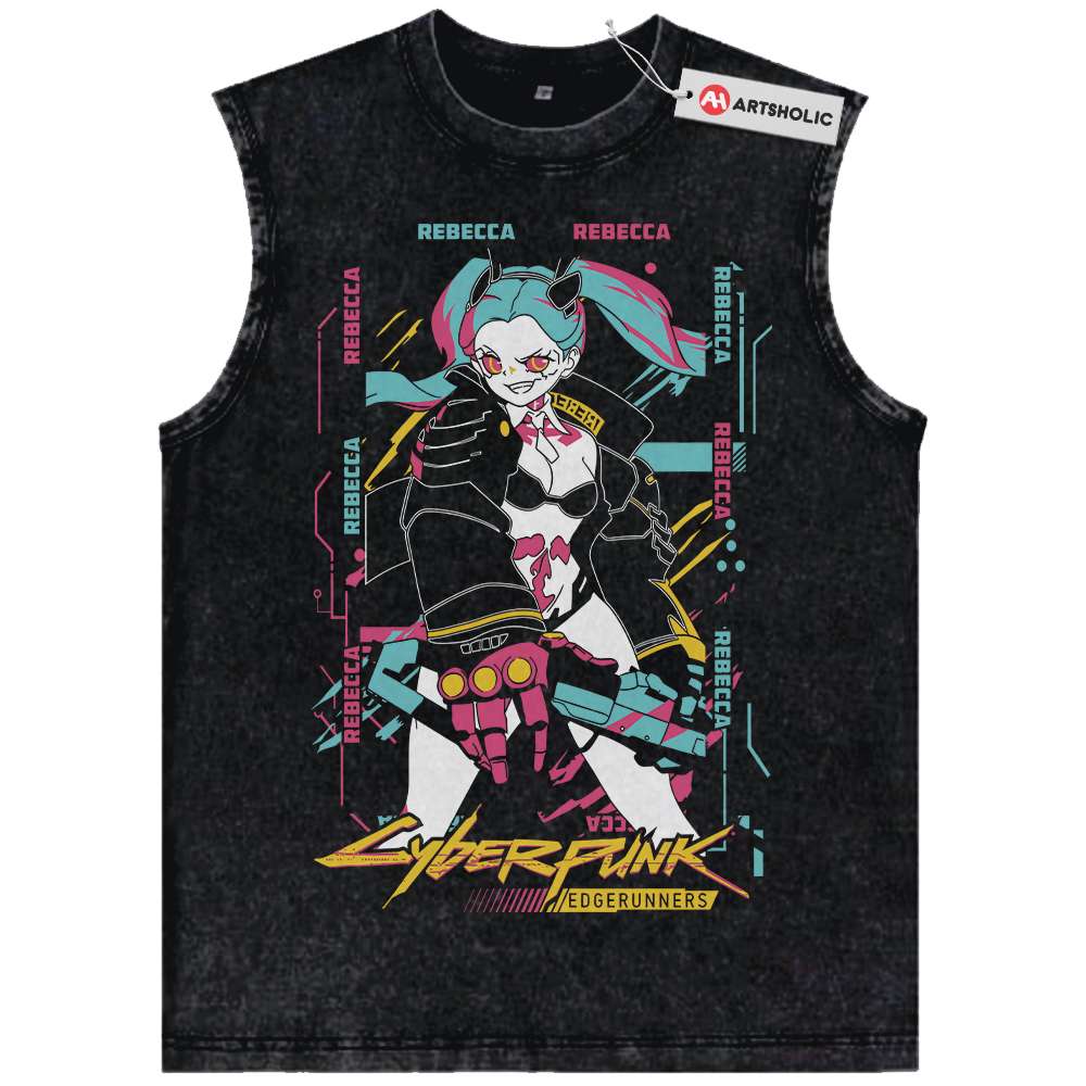 Rebecca Tank Top, Cyberpunk: Edgerunners Tank Top, Game Tank Top, Vintage Tank Top