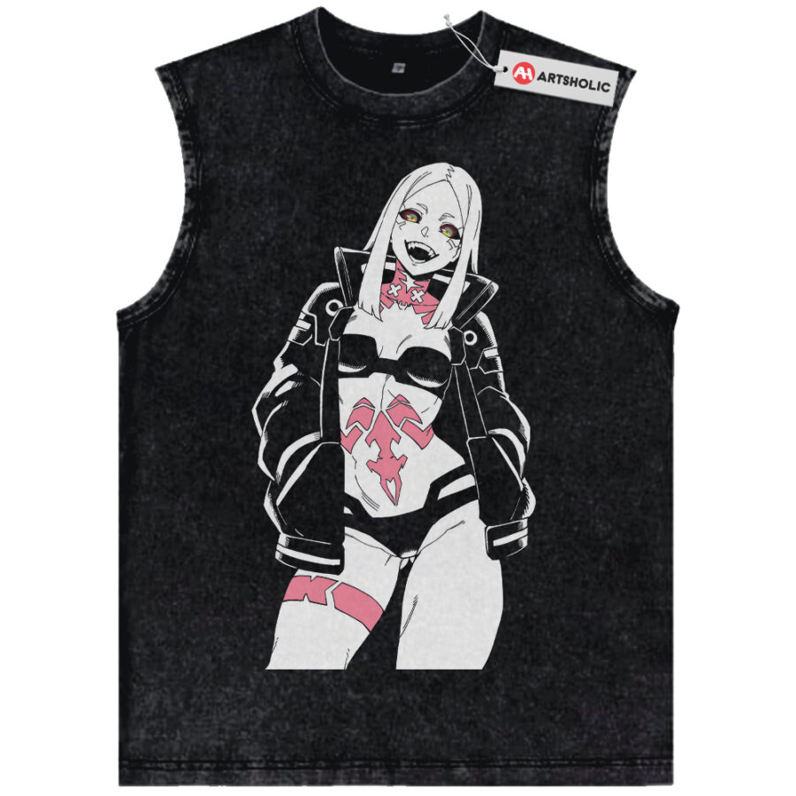 Alternative view of Rebecca Tank Top, Cyberpunk: Edgerunners Tank Top, Game Tank Top, Vintage Tank Top