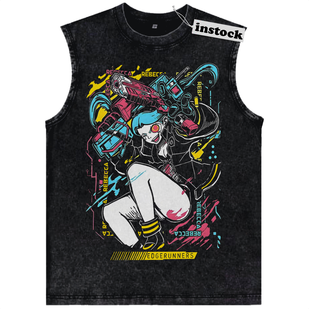 Rebecca Tank Top, Cyberpunk: Edgerunners Tank Top, Game Tank Top, Vintage Tank Top