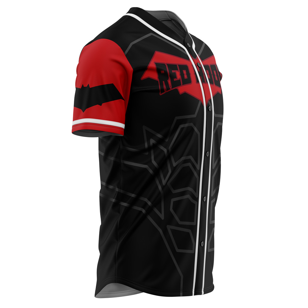 Alternative view of Red Hood DC Comics Custom Baseball Jersey - Otaku Hall
