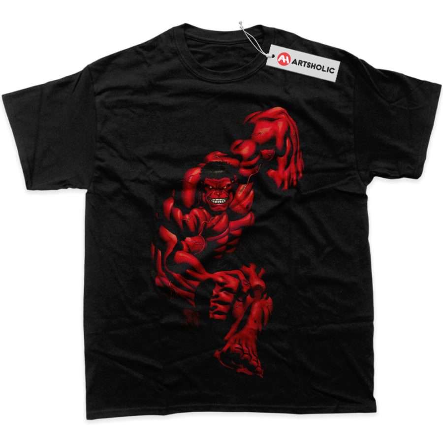 Alternative view of Red Hulk Shirt, Marvel Comics Shirt, Graphic Tee