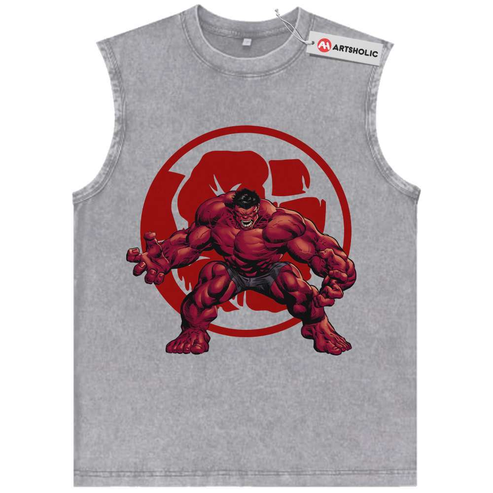 Alternative view of Red Hulk Tank Top, Marvel Comics Tank Top, Vintage Tank Top
