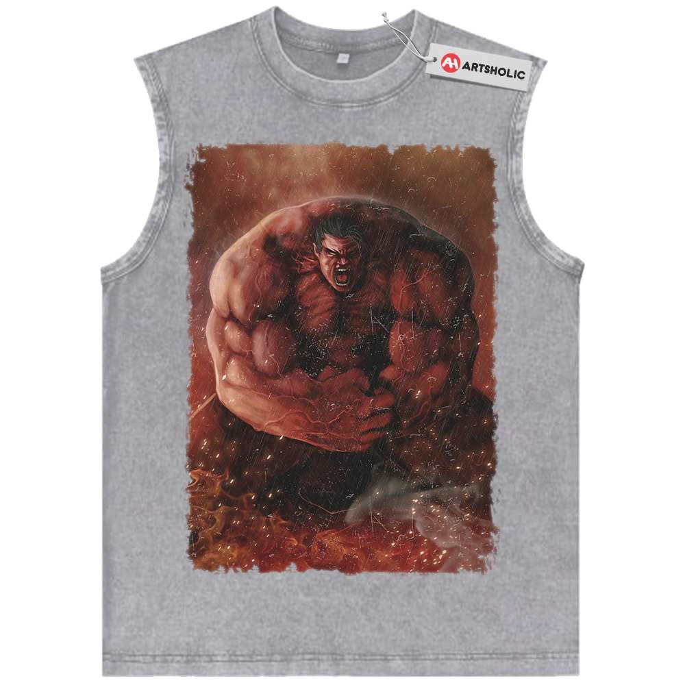 Alternative view of Red Hulk Tank Top, Marvel Comics Tank Top, Vintage Tank Top