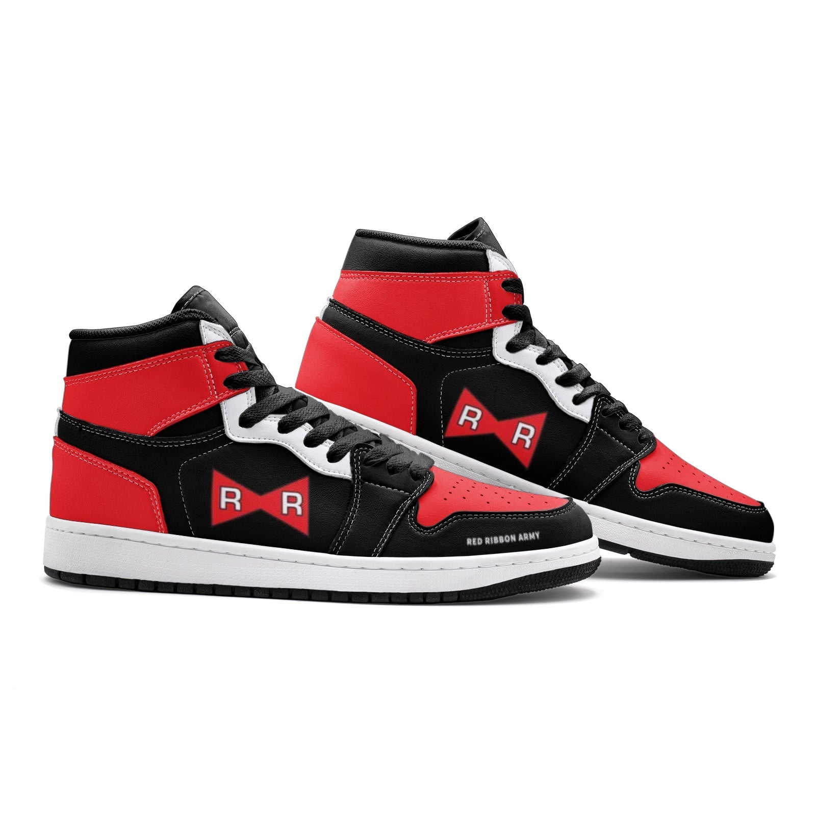 Alternative view of Red Ribbon Dragonball Z Custom Sneaker Mid 1 Basketball Shoes - Otaku Hall