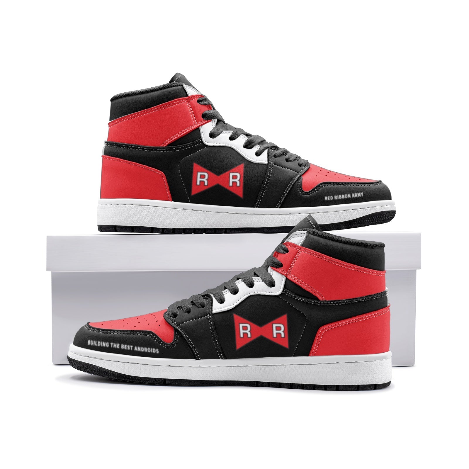 Red Ribbon Dragonball Z Custom Sneaker Mid 1 Basketball Shoes - Otaku Hall