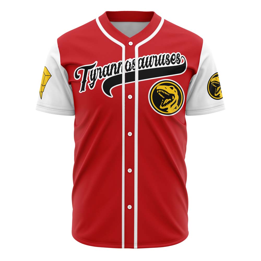 Red Tyrannosauruses Jason Lee Scott Power Rangers Custom Baseball Jersey - Otaku Hall