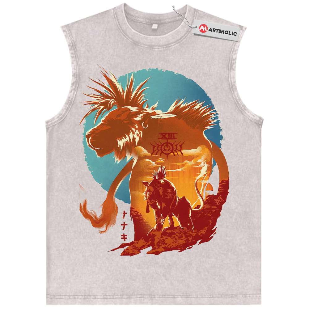 Alternative view of Red XIII Tank Top, Final Fantasy Tank Top, Game Tank Top, Vintage Tank Top