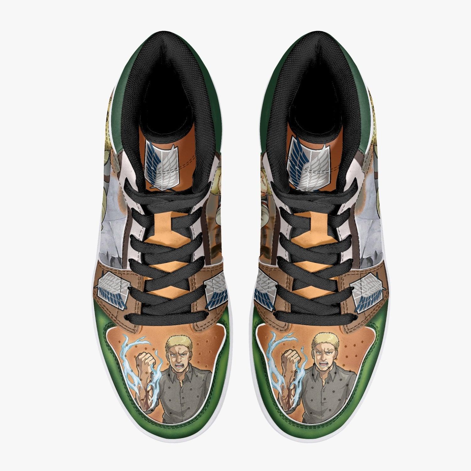 Alternative view of Reiner Braun Revelation Shingeki no Kyojin Custom Sneaker Mid 1 Basketball Shoes - Otaku Hall