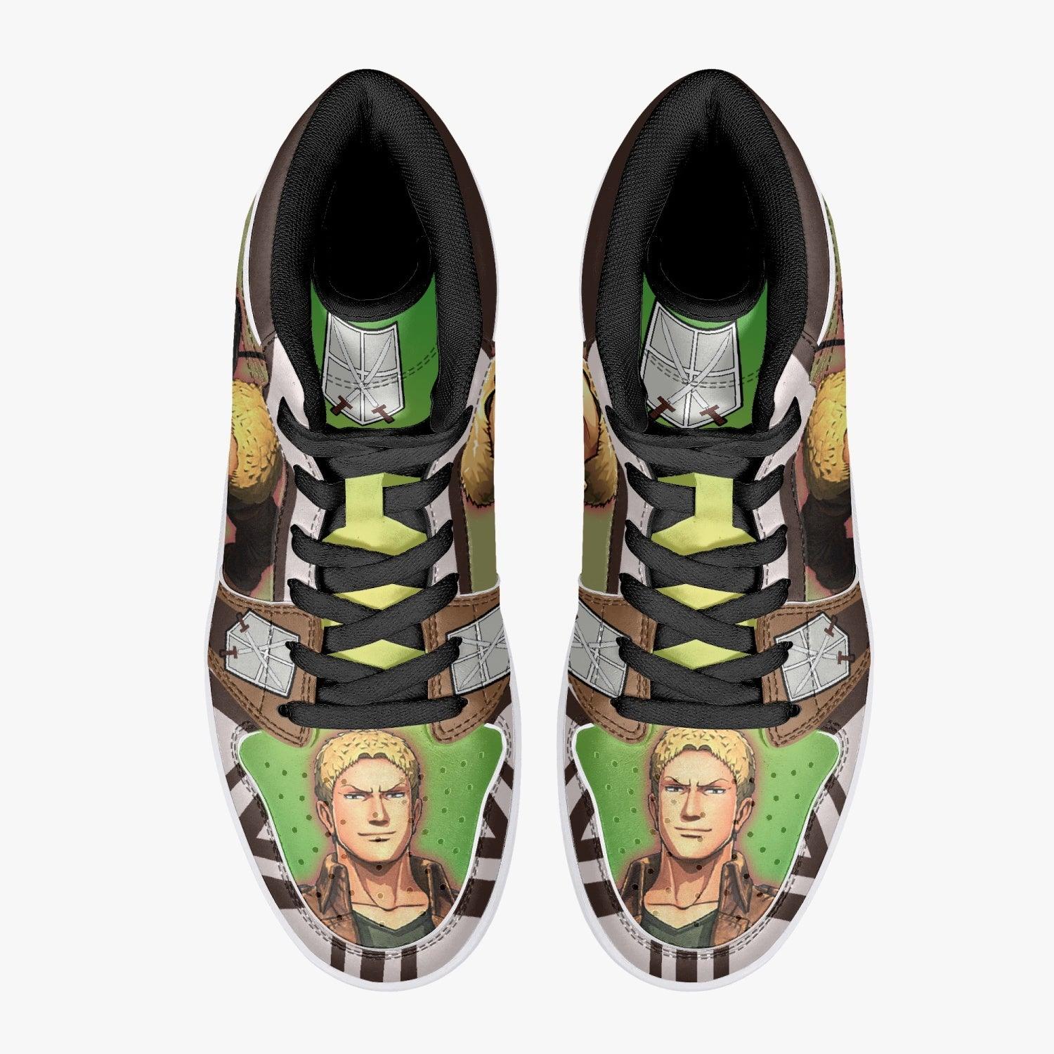 Alternative view of Reiner Braun Shingeki no Kyojin Custom Sneaker Mid 1 Basketball Shoes - Otaku Hall