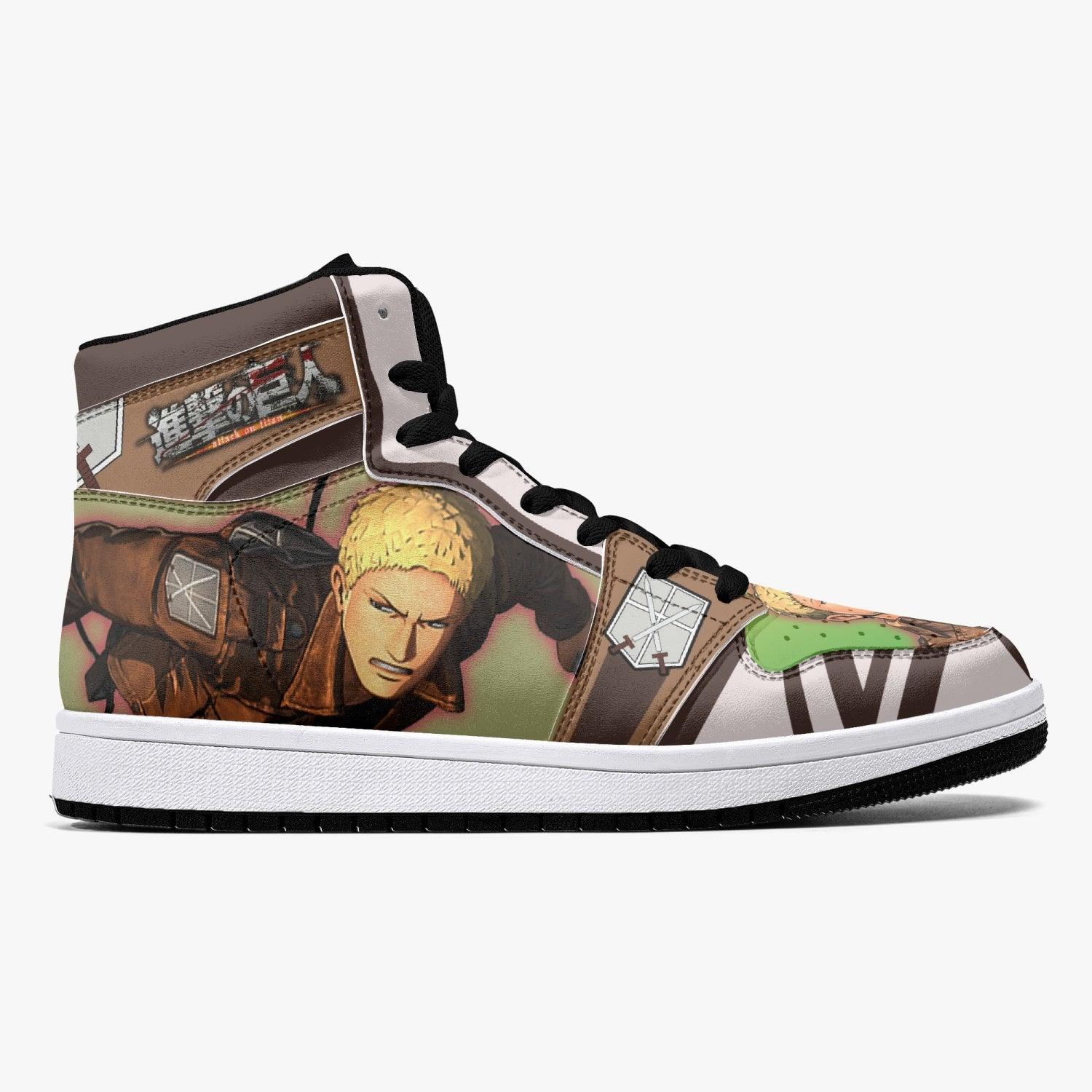 Reiner Braun Shingeki no Kyojin Custom Sneaker Mid 1 Basketball Shoes - Otaku Hall