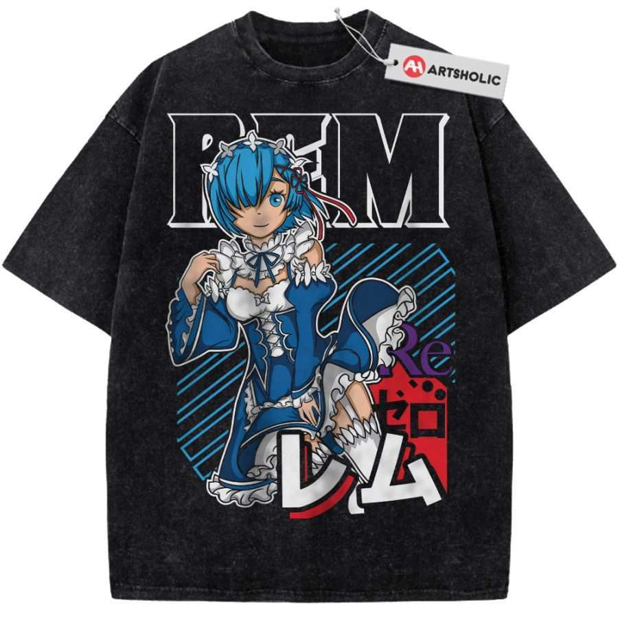 Alternative view of Rem Shirt, Re:Zero Shirt, Anime Shirt, Vintage T-Shirt