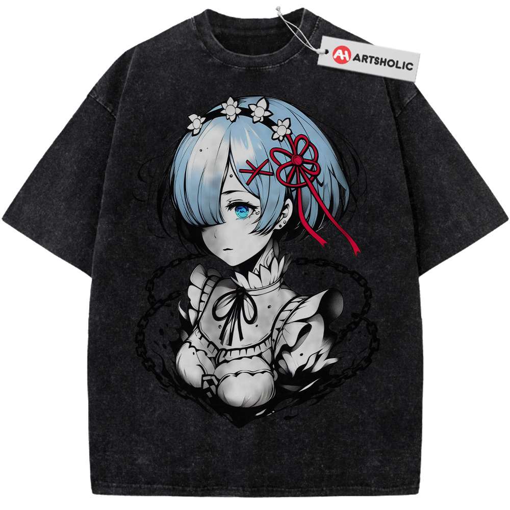 Alternative view of Rem Shirt, Re:Zero Shirt, Anime Shirt, Vintage Tee